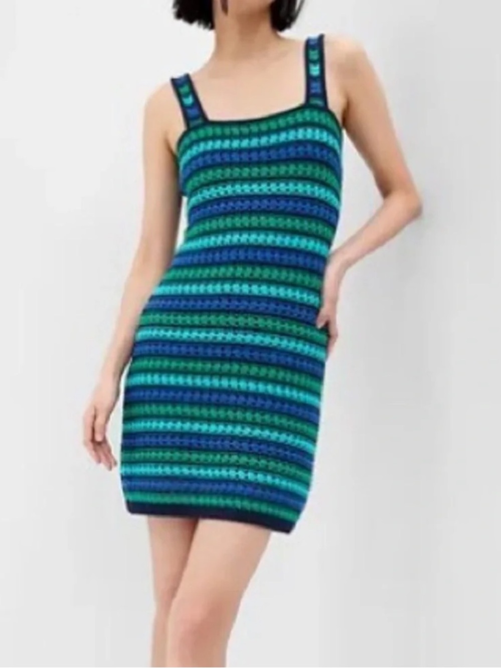 NWT Gap Striped Crotchet Mini Dress